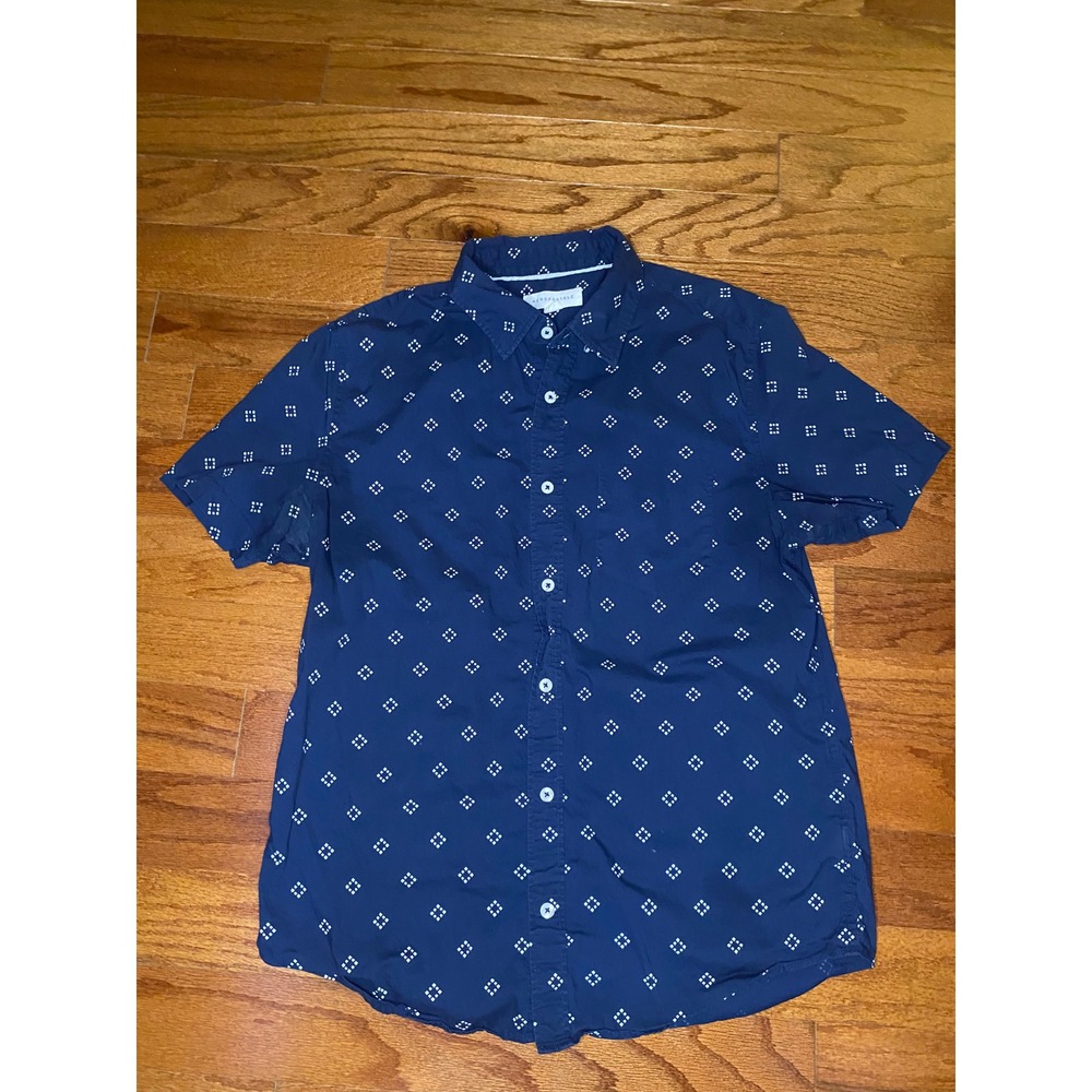 Aeropostale Navy Button Up Shirt Size Medium